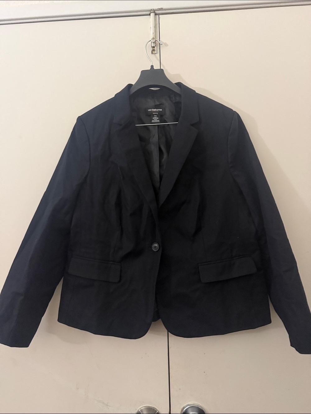 Liz Claiborne Navy Single-Button Blazer